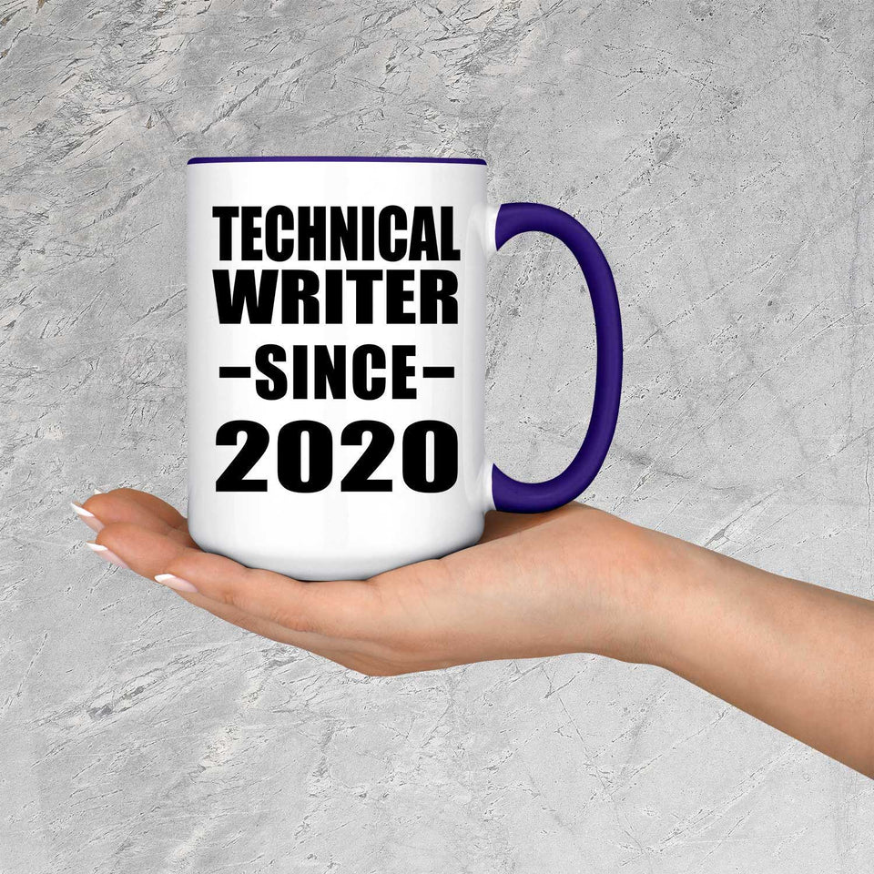 Technical Writer Since 2020 - 15oz Accent Mug Purple