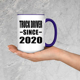 Truck Driver Since 2020 - 15oz Accent Mug Purple
