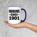 123rd Birthday Fabulous Since 1901 - 15oz Accent Mug Purple