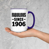 118th Birthday Fabulous Since 1906 - 15oz Accent Mug Purple