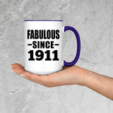 113th Birthday Fabulous Since 1911 - 15oz Accent Mug Purple