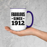 112th Birthday Fabulous Since 1912 - 15oz Accent Mug Purple