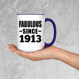 111th Birthday Fabulous Since 1913 - 15oz Accent Mug Purple