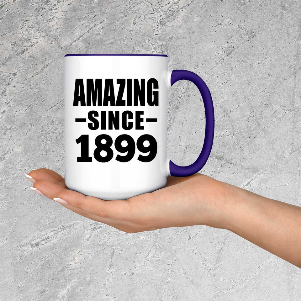 125th Birthday Amazing Since 1899 - 15oz Accent Mug Purple