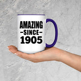 119th Birthday Amazing Since 1905 - 15oz Accent Mug Purple