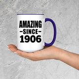 118th Birthday Amazing Since 1906 - 15oz Accent Mug Purple