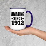112th Birthday Amazing Since 1912 - 15oz Accent Mug Purple