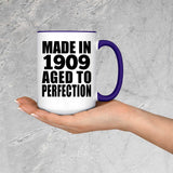 115th Birthday Made In 1909 Aged To Perfection - 15oz Accent Mug Purple