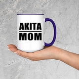 Akita Mom - 15oz Accent Mug Purple