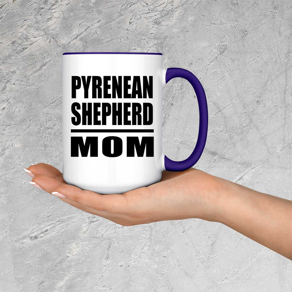 Pyrenean Shepherd Mom - 15oz Accent Mug Purple