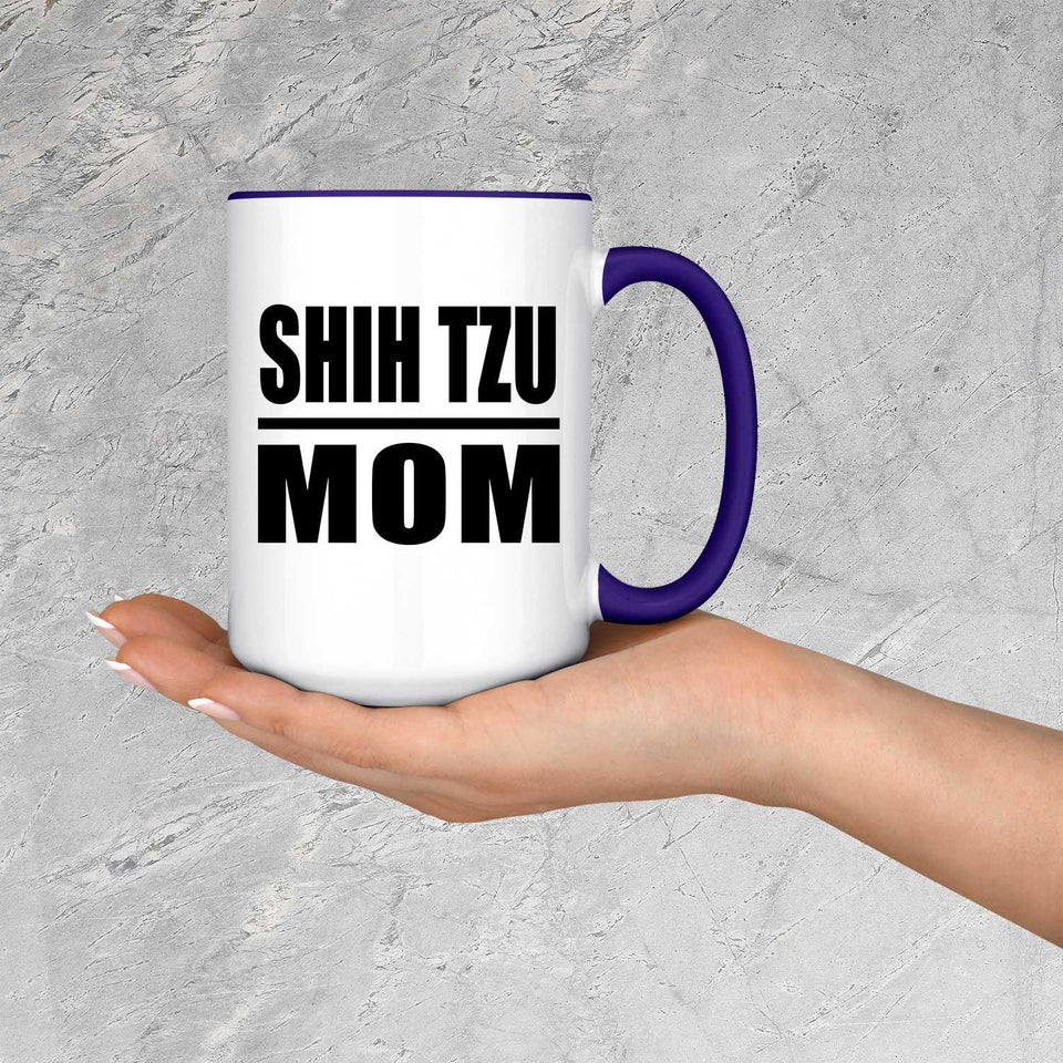Shih Tzu Mom - 15oz Accent Mug Purple