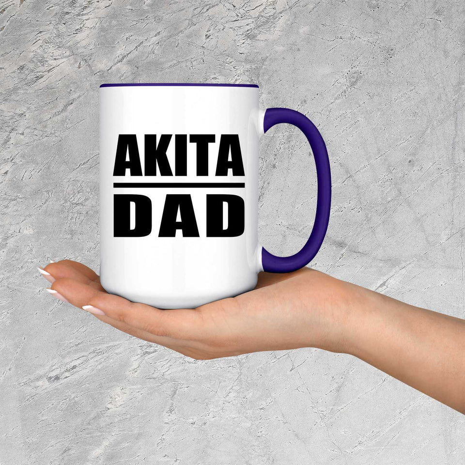 Akita Dad - 15oz Accent Mug Purple
