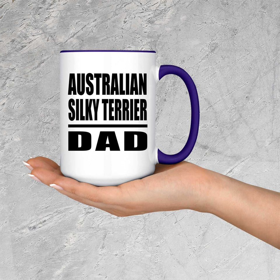 Australian Silky Terrier Dad - 15oz Accent Mug Purple