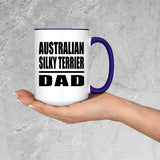 Australian Silky Terrier Dad - 15oz Accent Mug Purple