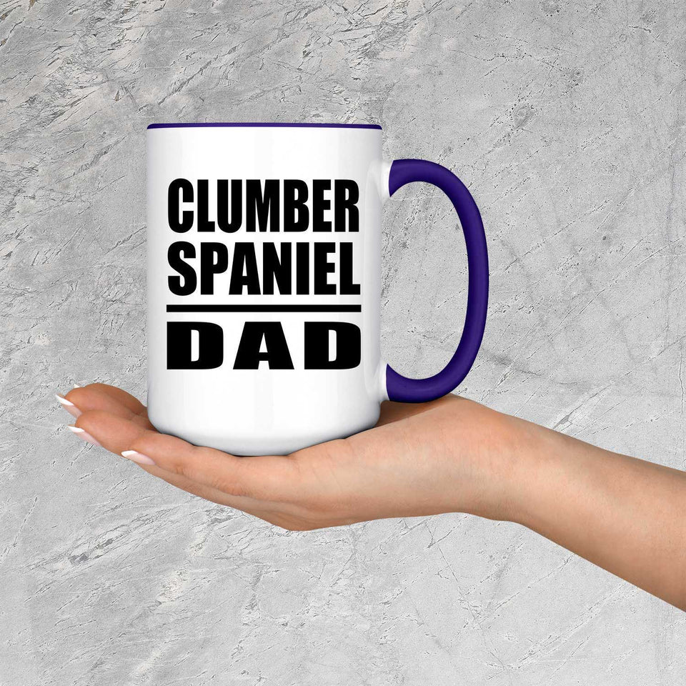 Clumber Spaniel Dad - 15oz Accent Mug Purple