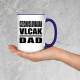 Czechoslovakian Vlcak Dad - 15oz Accent Mug Purple