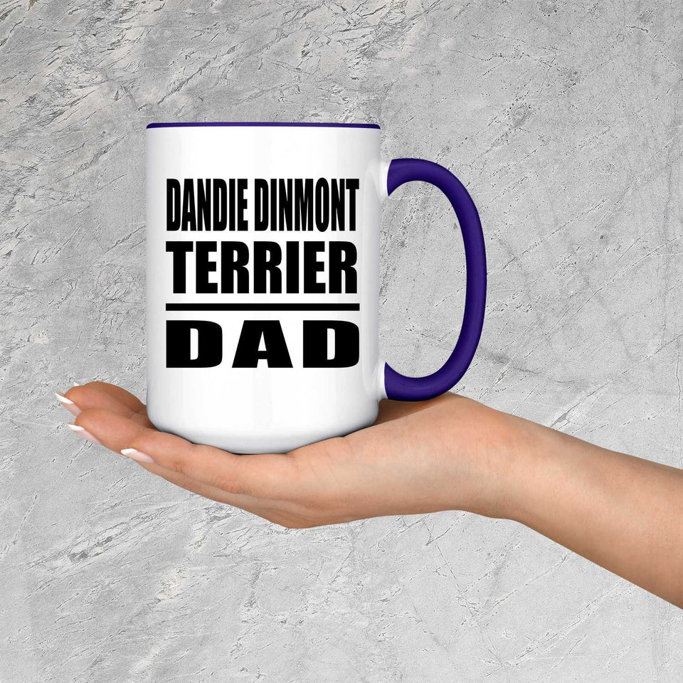 Dandie Dinmont Terrier Dad - 15oz Accent Mug Purple