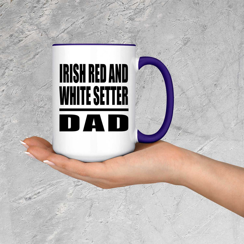 Irish Red And White Setter Dad - 15oz Accent Mug Purple