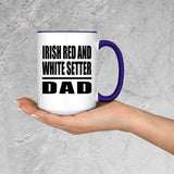 Irish Red And White Setter Dad - 15oz Accent Mug Purple