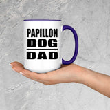 Papillon Dog Dad - 15oz Accent Mug Purple