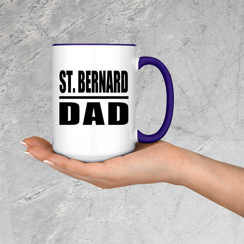 St. Bernard Dad - 15oz Accent Mug Purple