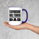 Staffordshire Bull Terrier Dad - 15oz Accent Mug Purple