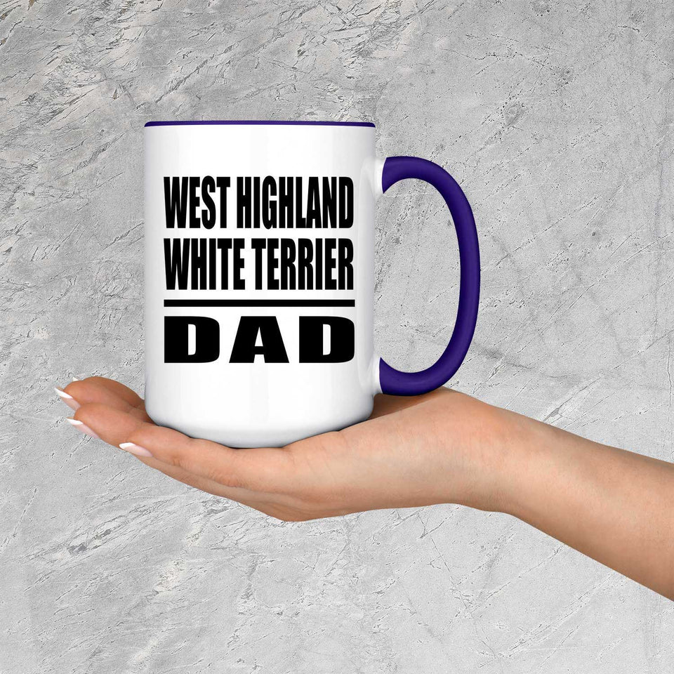 West Highland White Terrier Dad - 15oz Accent Mug Purple
