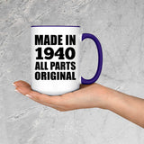 84th Birthday Made in 1940 All Parts Original - 15oz Accent Mug Purple