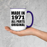 53rd Birthday Made in 1971 All Parts Original - 15oz Accent Mug Purple