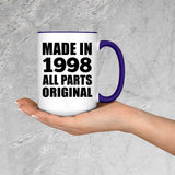26th Birthday Made in 1998 All Parts Original - 15oz Accent Mug Purple