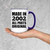 22nd Birthday Made in 2002 All Parts Original - 15oz Accent Mug Purple