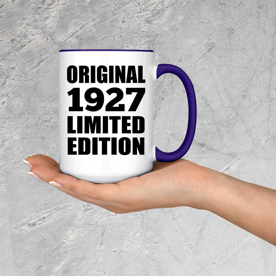 97th Birthday Original 1927 Limited Edition - 15oz Accent Mug Purple