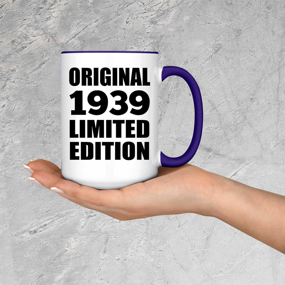 85th Birthday Original 1939 Limited Edition - 15oz Accent Mug Purple