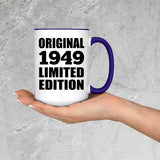 75th Birthday Original 1949 Limited Edition - 15oz Accent Mug Purple
