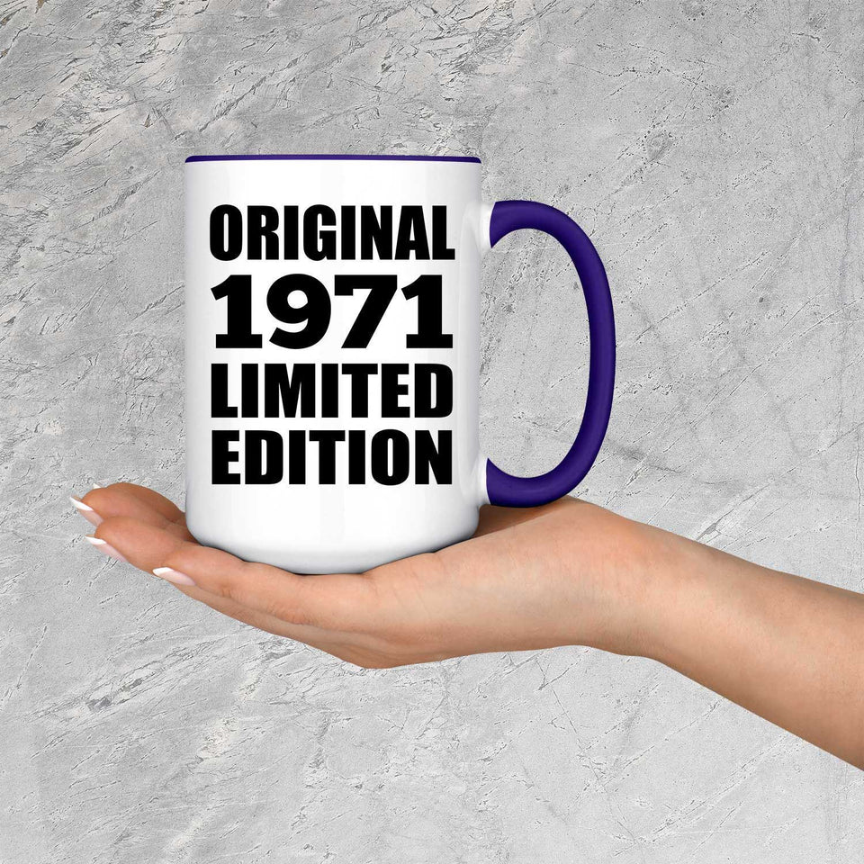53rd Birthday Original 1971 Limited Edition - 15oz Accent Mug Purple