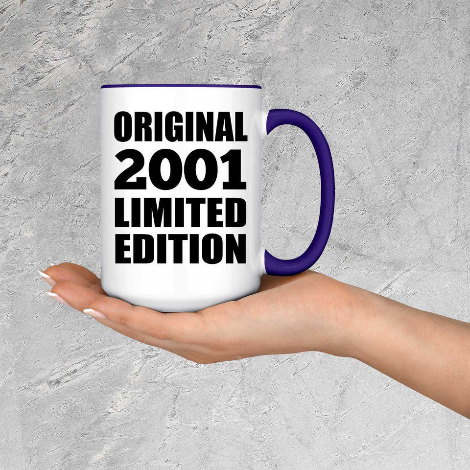 23rd Birthday Original 2001 Limited Edition - 15oz Accent Mug Purple