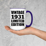 93rd Birthday Vintage 1931 Limited Edition - 15oz Accent Mug Purple