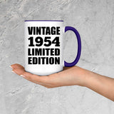 70th Birthday Vintage 1954 Limited Edition - 15oz Accent Mug Purple