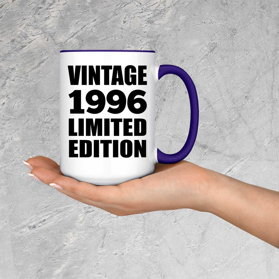 28th Birthday Vintage 1996 Limited Edition - 15oz Accent Mug Purple