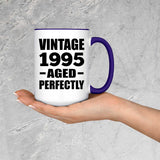 29th Birthday Vintage 1995 Aged Perfectly - 15oz Accent Mug Purple