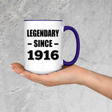 108th Birthday Legendary Since 1916 - 15oz Accent Mug Purple