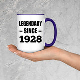 96th Birthday Legendary Since 1928 - 15oz Accent Mug Purple