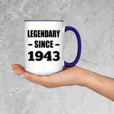 81st Birthday Legendary Since 1943 - 15oz Accent Mug Purple