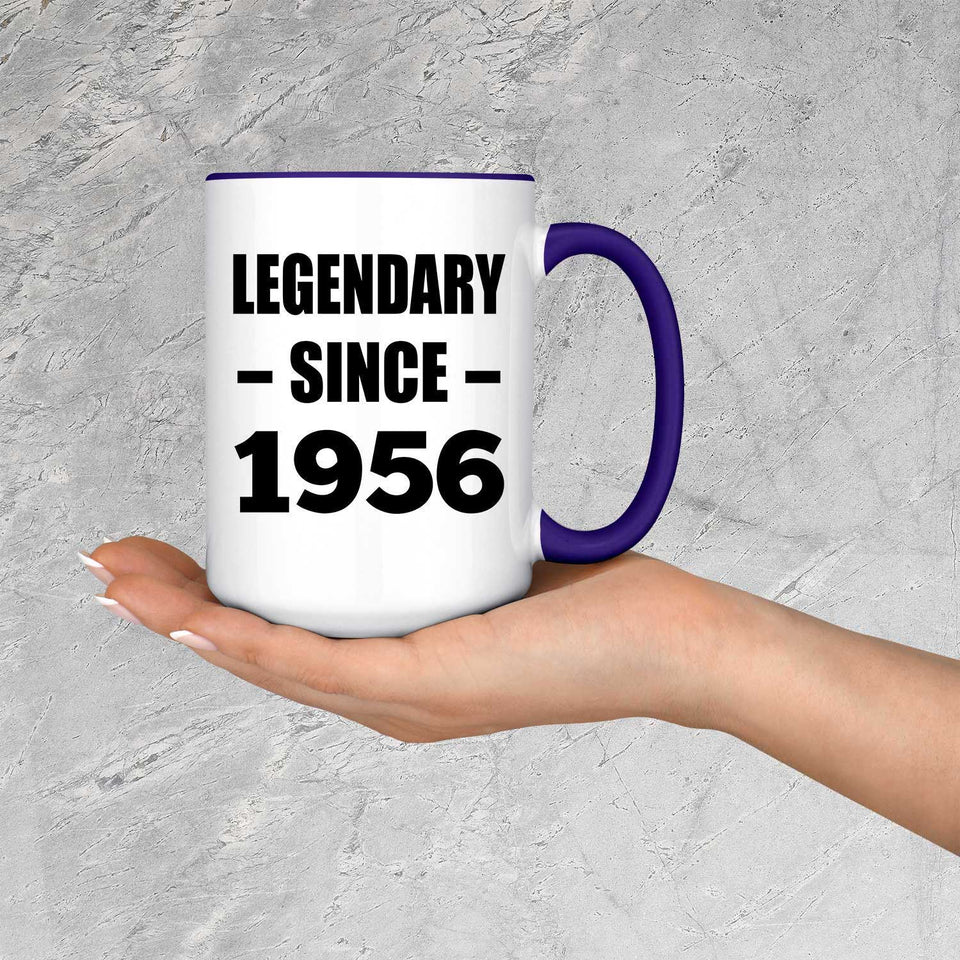 68th Birthday Legendary Since 1956 - 15oz Accent Mug Purple