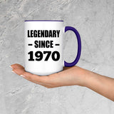 54th Birthday Legendary Since 1970 - 15oz Accent Mug Purple