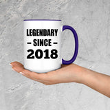 6th Birthday Legendary Since 2018 - 15oz Accent Mug Purple