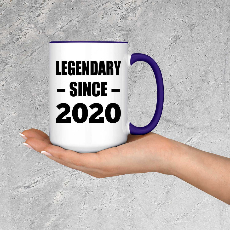 4th Birthday Legendary Since 2020 - 15oz Accent Mug Purple