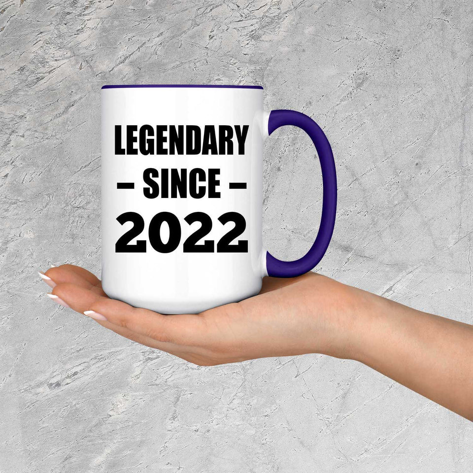 2nd Birthday Legendary Since 2022 - 15oz Accent Mug Purple