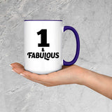 1st Birthday 1 & Fabulous - 15oz Accent Mug Purple
