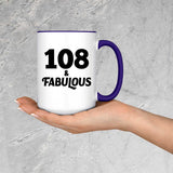 108th Birthday 108 & Fabulous - 15oz Accent Mug Purple